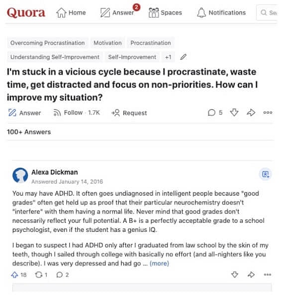 Screenshot from Quora.com displaying comments