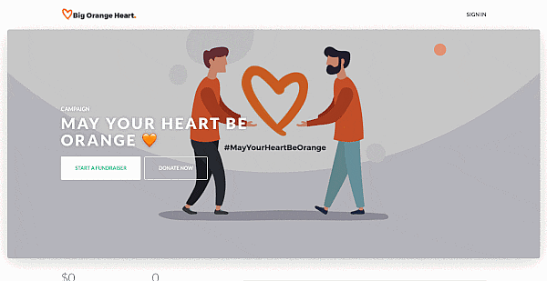 Animated GIF demonstrating how to setup a #MayYourHeartBeOrange campaign.