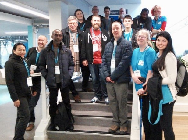 WordCamp London volunteers with Babs