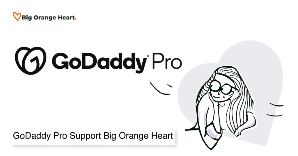 GoDaddy Pro Support Big Orange Heart