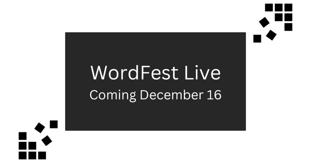 WordFest Live coming December 16